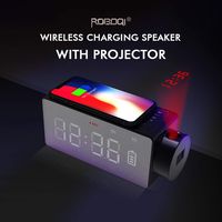 ROBOQI H1 Wireless Charging Bluetooth Speaker with Time Projector H1（Black