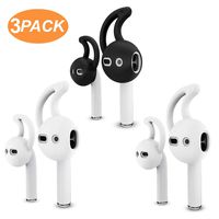 Ear Hook Covers for AirPods, Noise Isolation Silicone Earbuds/Earplug Tips 3 Pair Cover Tips Accessories Compatible with Apple AirPods 1 & 2 Earphone Earpod Headphone Headset (Black, White, Clear)