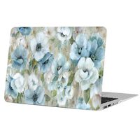 MacBook Pro 15 Inch Case 2016-2018 Release, Funut Rubber Coated Glossy Plastic Hard Case Shell Fashion Style for 2016-2018 MacBook Pro 15 A1707 A1990, White Flowers
