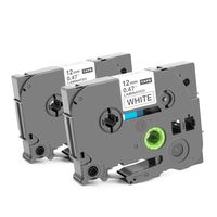 2-Pack Replace Brother TZe Tape 12mm 0.47 Laminated White TZe 231 Label Tape Compatible with Brother P Touch PTD210, PTH110, PTD400AD, PTD600, PT-P700