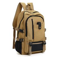 Men Army Color Vintage Design Hiking Mountaineering Travel Backpack Casual Canvas College School Computer Bag for Boys Durable Backpacks (Khaki)