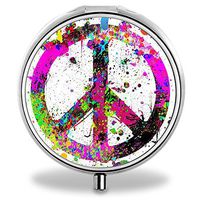 IMLONE Pill Organizer, Customized Peace Pill Boxes with 3 Components for Purse