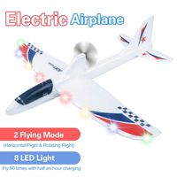 Electric Airplane Toys, Rechargeable 2 Flight Mode Throwing Plane, Outdoor Sport Toy, Foam Education Glider Aeroplane for boys Adults, Family Flying Game Toy,Styrofoam Airplanes,Gift for Kids Teens