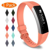 KingAcc Compatible Replacement Bands for Fitbit Alta HR, Fitbit Alta, Silicone Fitbit Alta HR Band Alta Band, Buckle Wristband Strap Women Men (1-Pack, Orange, Small)