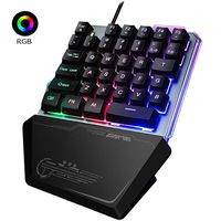 One Handed Keyboard, Jancal RGB Gaming Single-Handed Keyboard with 35 Keys for PS4/Xbox/PC, Portable Mini Left Hand Keypad RGB Backlit/Macro Definition, Wired USB Mobile Game Half Keypad