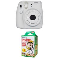 Fujifilm Instax Mini 9 Instant Camera - Smokey White with Twin Pack