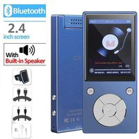 MP3 Player Bluetooth4.2 Built-in Speaker 16GB with 2.4 Inch TFT Color Screen Lossless Sound Music Video Player with FM Radio, Supports SD Card up to 128GB by DeeFec - Blue