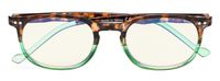 Computer Reading Glasses UV420 Transparent Blue Light Filter(Green DEMI) +3.0