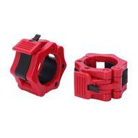 JVSISM 2Pcs Dumbbells Barbell Bar Spinlock Spring Collars Weight Lifting Clamps Training Clamp Weightlifting Gym Fitness Red