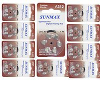 Sunmax 60 X Hearing Aid Batteries A312 312A Za312 312 Pr41 U