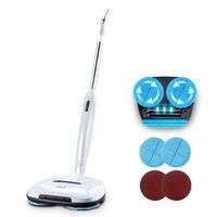 ENLiF Electric mop, Cordless Electric Spin mop and Sweeper 2 in 1, Hardwood Floor Cleaner with Built-in 440 ml Water Tank, polishing Machine with Headlight and Sprayer, Powerful Cleaning and waxing