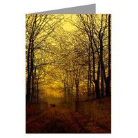 12 Vintage Notecard set of John Atkinson Grimshaw Victorian Painting of London Street Scene titled October Gold, 1885