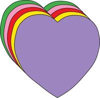 5.5" Heart Large Assorted Color Creative Cut-Outs, 31 Cut-Outs in a Pack for Kids' Love and Peace School Craft Projects, Valentine's Day Craft.