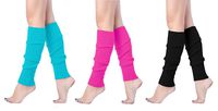 V28 Women Juniors 80s Eighty's Ribbed Leg Warmers for Party Sports, (3 Pack B)