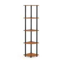 Furinno Turn-N-Tube 5-Tier Corner Shelf, Light Cherry