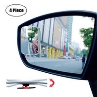 Ampper Blind Spot Mirror Rectangular, HD Glass Frameless Stick on Adjustabe Convex Wide Angle Rear View Mirror for Car Blind Spot, Pack of 4