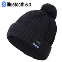 Bluetooth Hat, Wireless Headphone Beanie, Gifts for Women, Pom Pom Beanie with Bluetooth Speakers, Bobble Hat with Wireless Headphones, Best Gifts for Teenagers, Women, Lovers