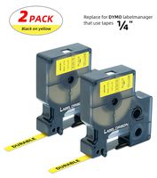 Label Orison-D1 Label Tape 43618 Black on Yellow Compatible with Dymo LabelManager 160 280 420P PnP 220P 360D 450 210D,1/4"x 23'(6mmx7m),2 Cartridge