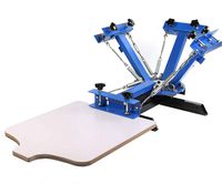 SHZOND Screen Printing Press 4 Color 1 Station Silk Screen Machine 21.7" x 17.7" Removable Pallet Screen Printing Machine Press for T-Shirt DIY Printing (1 Station 4 Color)