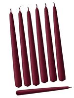 D'light Online Elegant Taper Premium Quality Candles, Hand-Dipped, Dripless and Smokeles - Set of 12 Individually Wrapped (12 Inch, Burgundy)