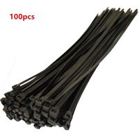 100Pcs/lot 200mm Self locking Nylon Cable Ties 8 inch 100Pcs Zip Tie 18 lbs black wire binding wrap straps (black)