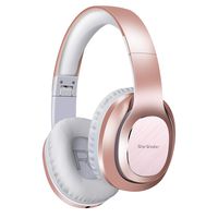 Bluetooth Headphones Over Ear, WorWoder [50 Hrs Playtime] Wireless Headphones, Quick Charge, Hi-Fi Sound Deep Bass/Soft Earpads, Built-in HD Microphone for Cellphone PC TV (Rose Gold)
