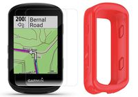 Garmin Edge 530 (2019 Version) Cycle GPS Bundle with Silicone Case & HD Tempered Glass Screen Protectors (x2) | Navigation, Bike Mounts, TrainingPeaks, VO2, Incident Detection | Bike Computer (Red)