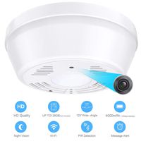Hidden Smoke Detector Camera WiFi - Nanny Cams Wireless with Cell Phone App - 180 Days Battery Powered, Night Vision, Motion Detection, Wide Angle Bottom View Lens - Instant Alert for Indoor Security