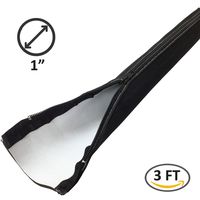 1" Neoprene Easy Cable Wrap with Zipper - Black/White - 3FT
