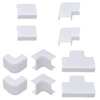 Couplers/Connectors for use with The Quality Clever Cable Cover Organizer Kit, 10 Pack, 2 of Each Type- Straight Connector, Flat Elbow, Inside Elbow, Outside Elbow, Tee