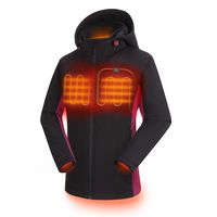 ORORO Women's Slim Fit Heated Jacket with Battery Pack and Detachable Hood (Black/Purple,L)