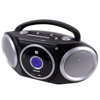 HANNLOMAX HX-312CD Portable CD/MP3 Boombox, Vertical CD Player, FM Radio, Bluetooth, NFC, USB Port for 1A Charging, USB Port for MP3 Playback, Aux-in, LCD Display, AC/DC Power Source