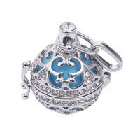 smallwoodi Exquisite Stylish Pendant,Retro Lady Floral Carved CZ Chime Bell Harmony Ball Locket Angel Caller Necklace for Women Jewelry White