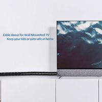 120 Inch Cable Sleeve,Cable Management 2 Pack Flexible Cord Bundler Wire Wrap for TV PC Office and Home