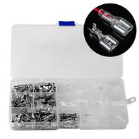 Icstation 270pcs Male Female Spade Connector Wire Crimp Terminal Block with Insulating Sleeve Assortment Kit 2.8mm 4.8mm 6.3mm