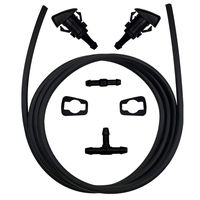 Naviurway Front Windshield Washer Nozzles Wiper Spray Jet Kit with Fluid Hose and Connector Compatible with Chrysler Dodge Jeep Ram(7-in-1)