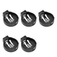 uxcell 5 Pcs CR2450 CR2430 Horizontal Coin Button Battery Holder Black Color Container Case