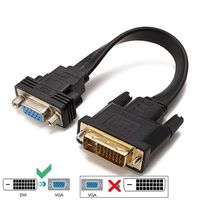 DVI to VGA, ConnBull DVI 24+1 DVI-D Male to VGA Female Active Adapter Converter Cable from Laptop, PC Host, Graphics Card to Monitor Display or Projector, 1ft Black