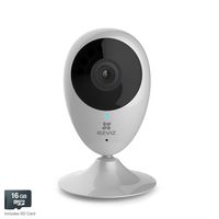 EZVIZ Mini O CV-206 720p Indoor Day & Night Cloud Camera, 2.8mm f/2.5 Lens, Up to 25fps, H.264, Two-Way Audio, Wi-Fi - With 16GB MicroSDHC Card