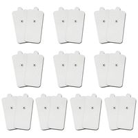 Pack-20 (10 Pairs) TENS Unit Replacement Electrode Pads - 2"x 4" Large Rectangular Snap on 3.5mm Self-adhesive Reusable Electrodes Pads for Hidow Palm TENS/EMS Massagers