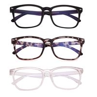 JUDOO Blue Light Blocking Glasses Square Frame Women Men Computer Reading Sunglasses(3 Pack)