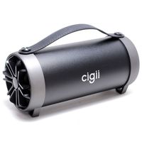 GummyCase Outdoor Drum Style Sleek Stereo Deep Bass Dual-Buster HI-FI HD Sound Loud Volume Medium Cylinder Rechargeable Wireless Portable Bluetooth Speakers with Handle Strap, Black