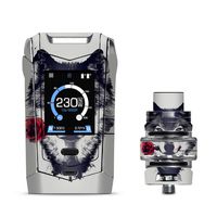 IT'S A SKIN Decal Vinyl Wrap for Smok Species 230W TFV8 Baby V2 Vape Sticker Sleeve Cover/Wolf with Rose in Mouth