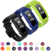 GVFM Compatible with Fitbit Ace 2 Bands for Kids 6+, Soft Silicone Bracelet Accessories Sport Strap Boys Girls Wristbands Compatible for Fitbit Ace 2 (3-Black, Blue, Lime)
