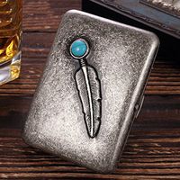 NACHEN Metallic Copper Cigarette Case Portable Cigarette Holder Box Holds 16 Cigarettes,Color1,94X69x19mm