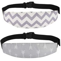 Accmor Baby Carseat Head Support Band Strap 2 Pack for Carseats Stroller Neck Relief Head Strap for Toddler Child Kids Infant(Grey)