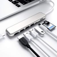 USB C Hub, EMISK Type C Hub 8-in-1 USB C to HDMI Adapter, 3 USB3.0, SD/TF Card Reader, Power Delivery PD Type C Charging Port Adapter Compatible for MacBook Pro, ChromeBook & Other USB C Devices