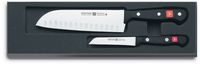 WÜSTHOF Gourmet Two Piece Asian Cook's Knife Set | 2-Piece German Knife Set with 7.5" Santoku Knife & 3" Straight Parer | Laser Cut High Carbon Stainless Steel Kitchen Knife Set Model 92-0-1-1