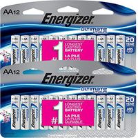 24 X Energizer AA Ultimate Lithium (2 x 12 Pk) Batteries, L91BP Fresh Batteries