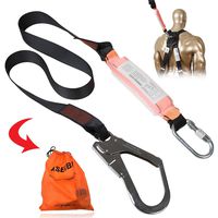 KSEIBI 422005 Single Leg Snap Hook and Scaffolding Hook w 6-Foot Internal Shock Lanyard Fall Protection Equipment for Safety Harness